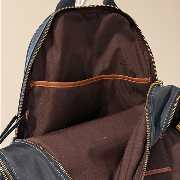 Coach Cargo Carrie Nylon Backpack – Navy Blue – Laptop Work Bag - Picture 4 of 10